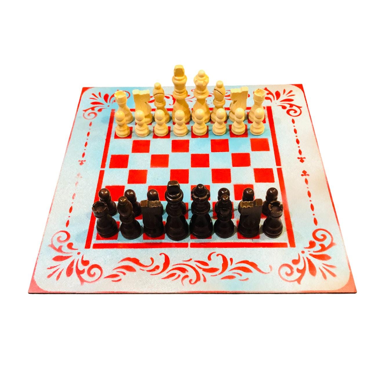 Chess Set - Blue Stained Snow