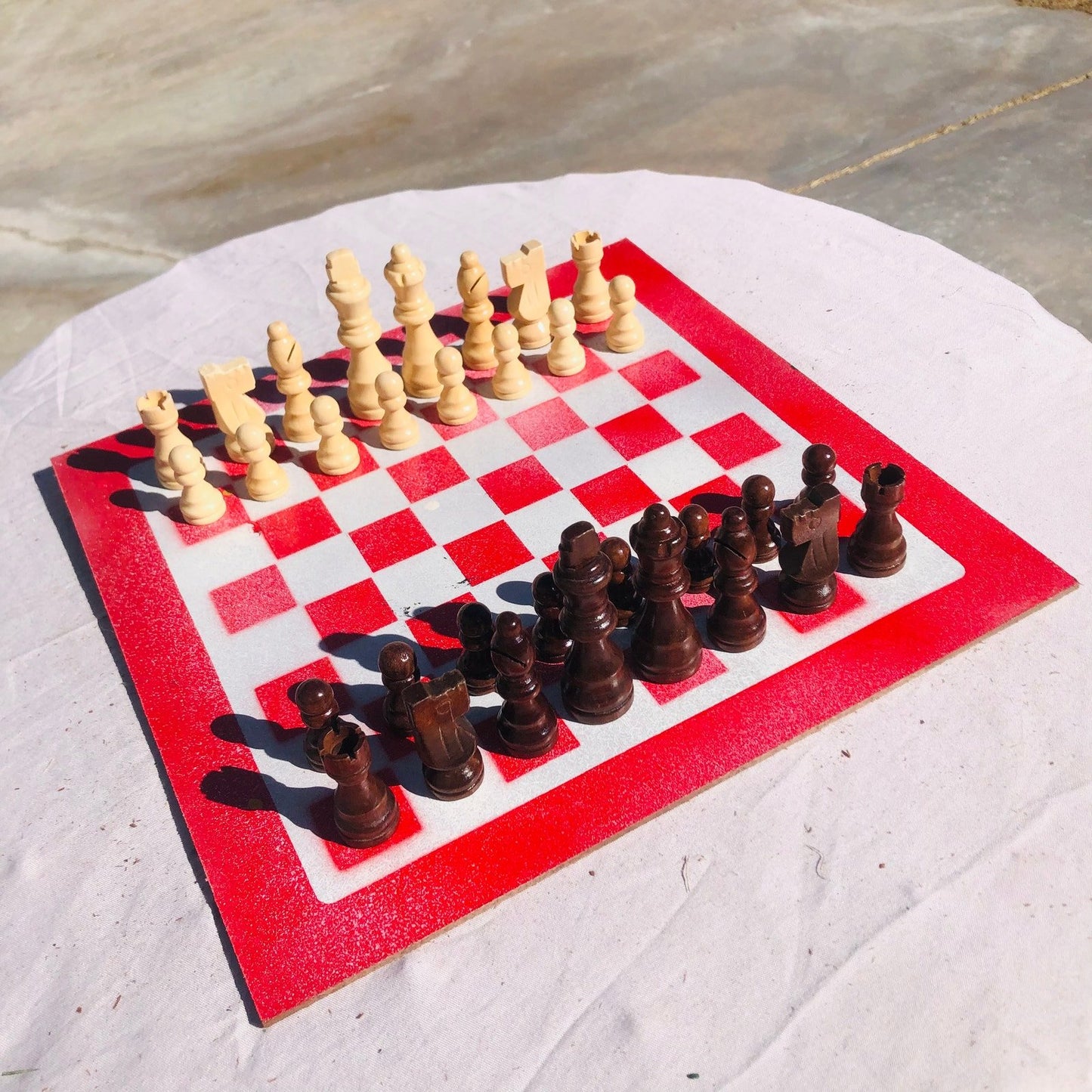 Chess Set - White & Red