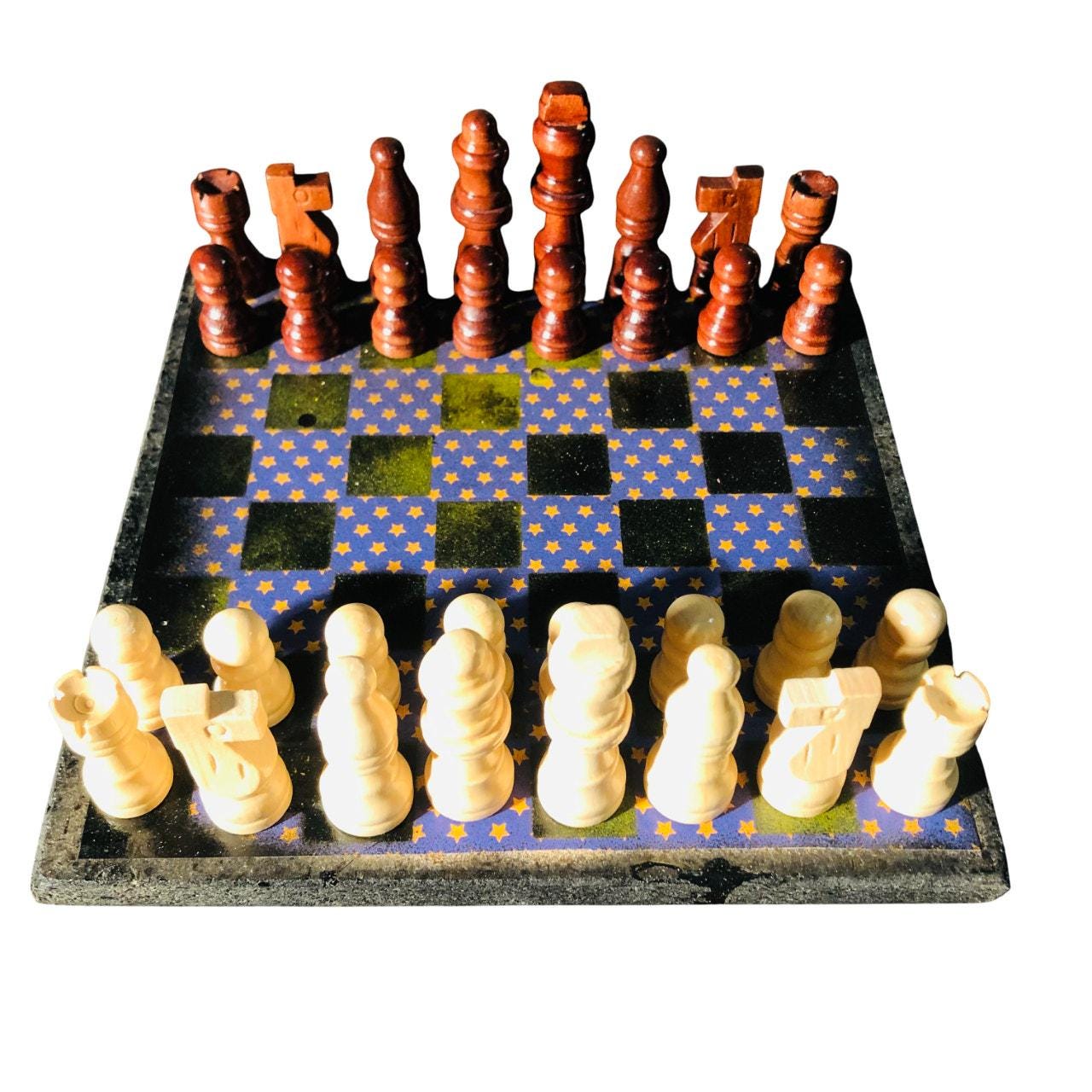 Scrapbook Chess Set - Blue Stars