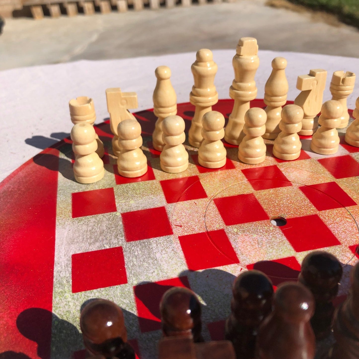 Vinyl Chess Set - War Torn Red