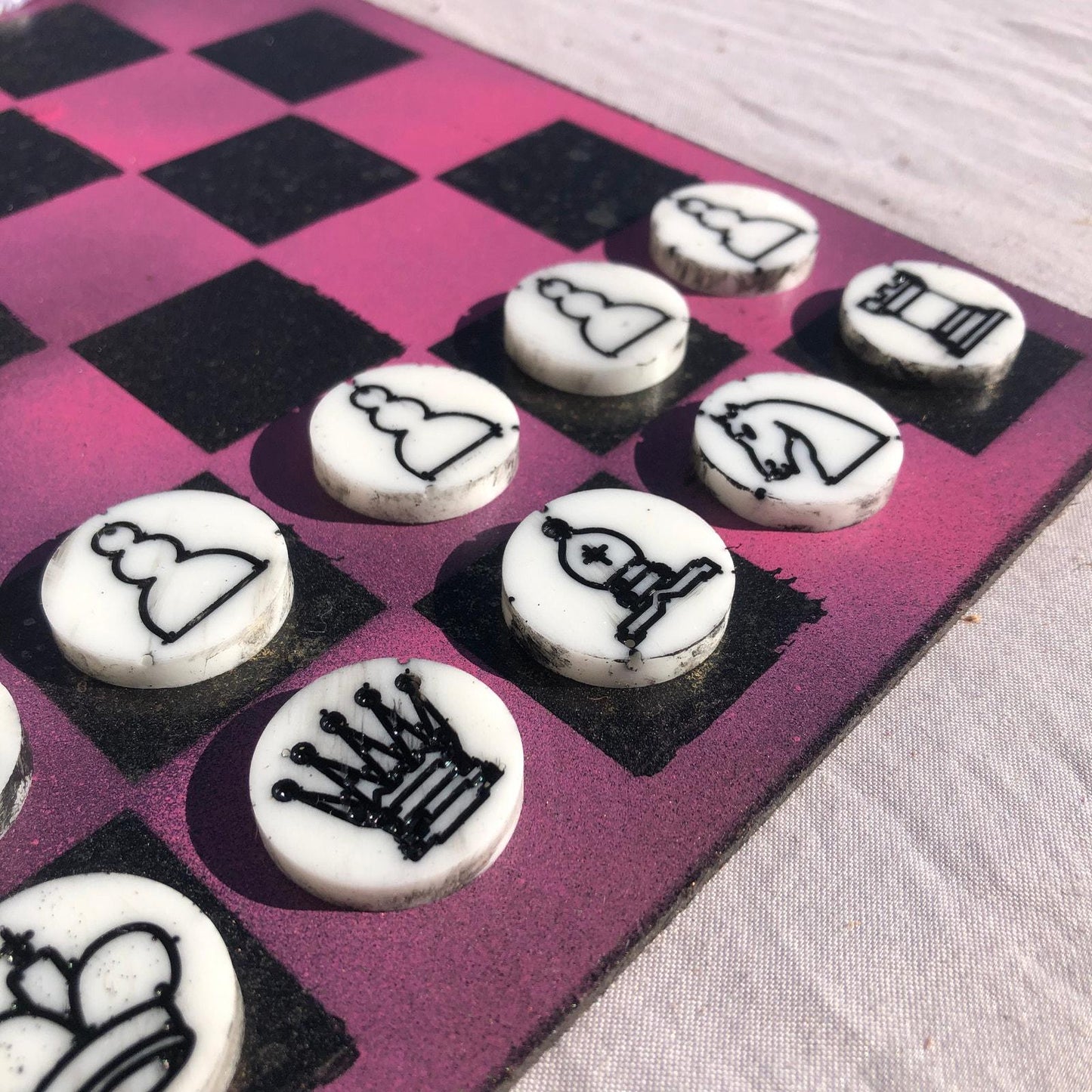 Chess Set - Pink & Black