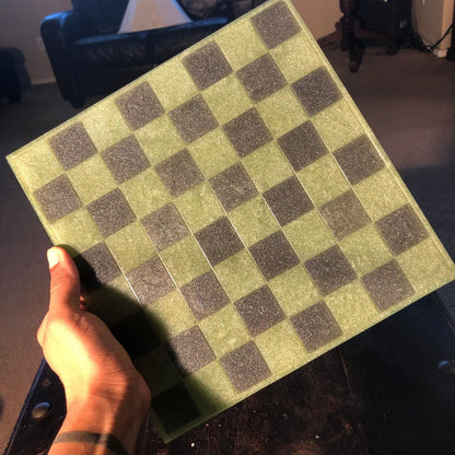 Handmade Resin Chess Set - Army Green