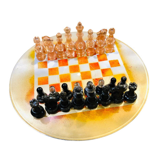 Vinyl Chess Set - Fire Gold (Resin Pieces)