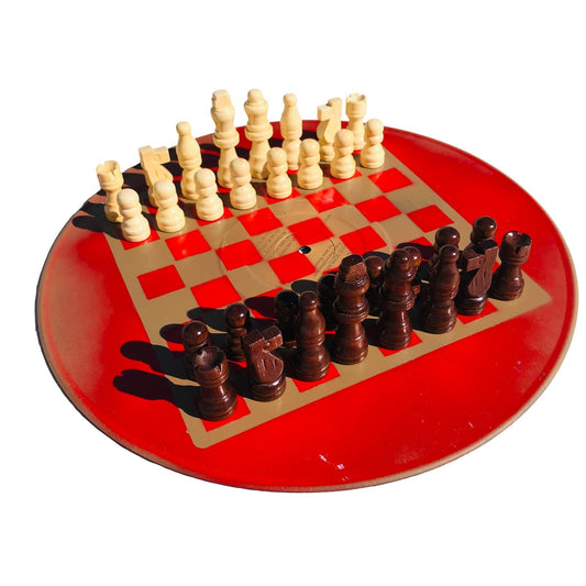 Vinyl Chess Set - Roman Red