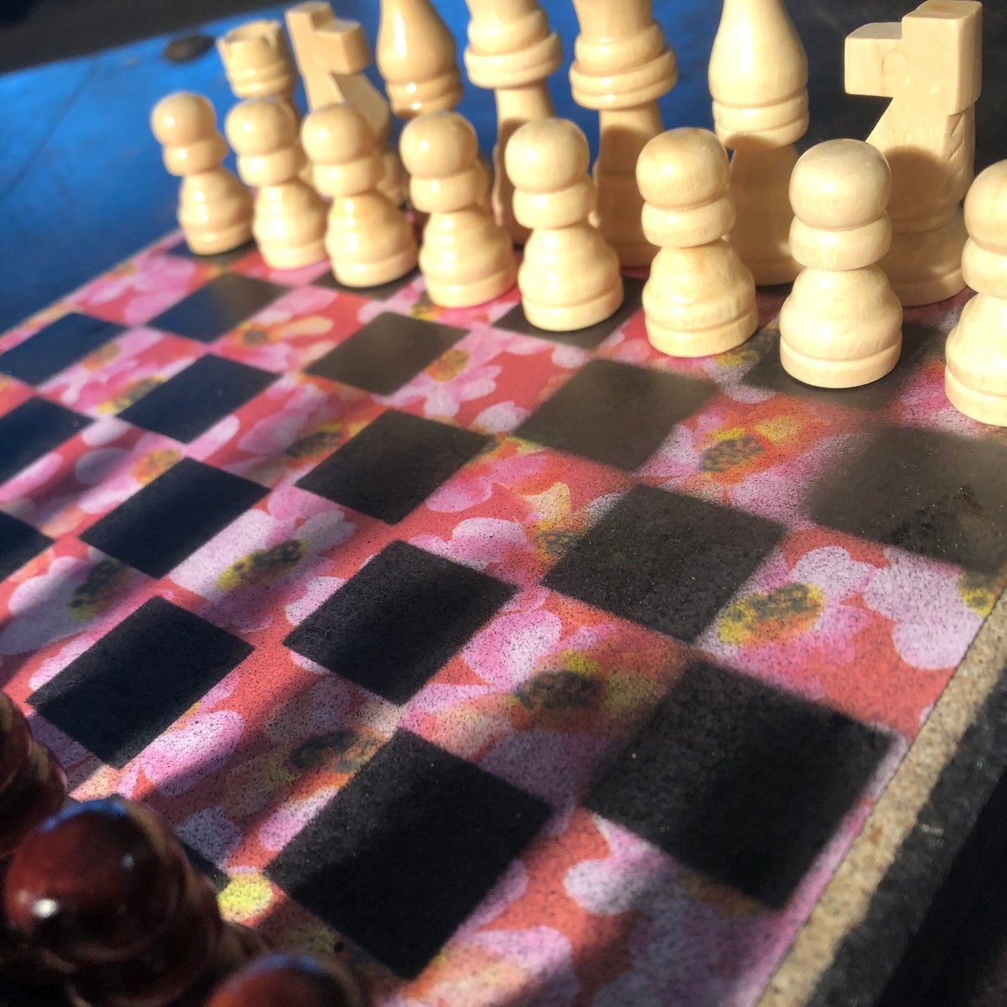 Scrapbook Chess Set - Pink Flowered