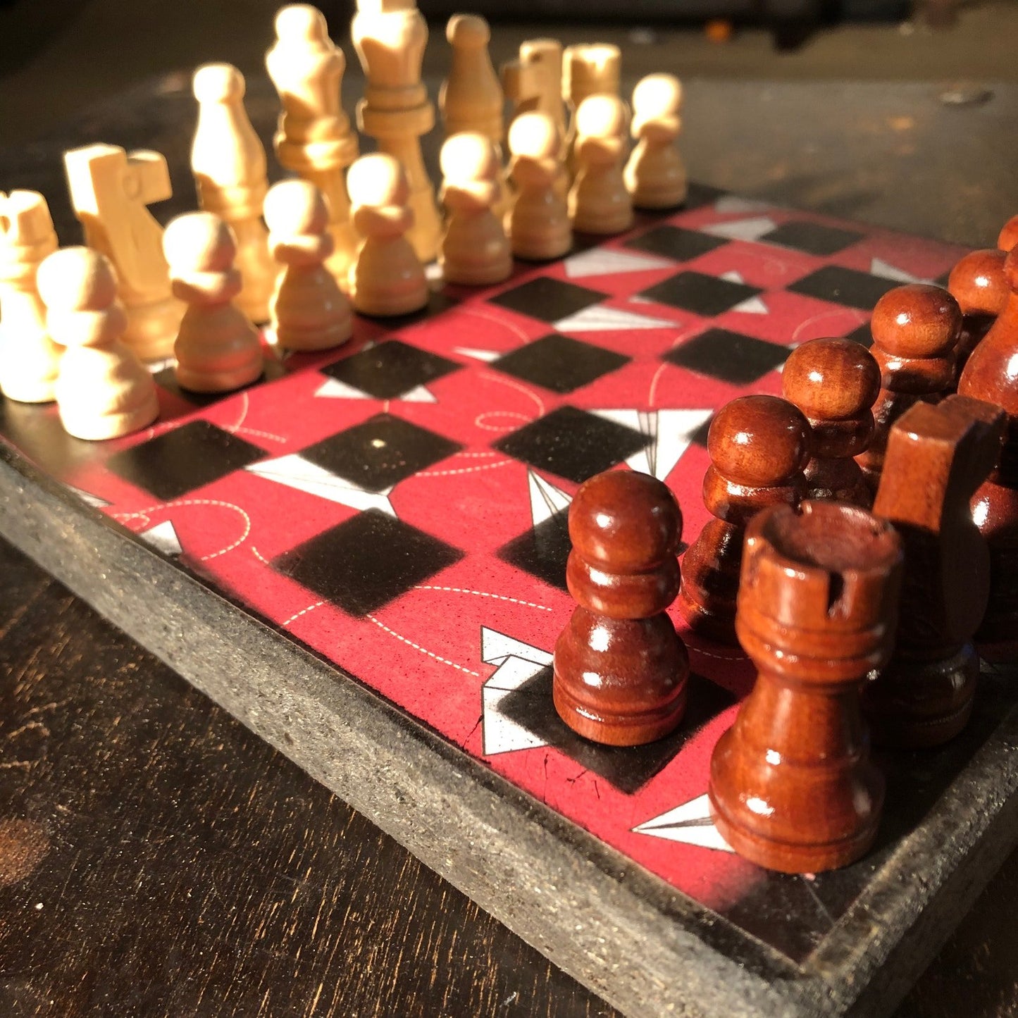 Scrapbook Chess Set - Red Paper Plane