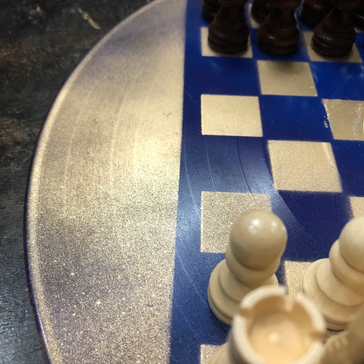 Vinyl Chess Set - Blue & Gold