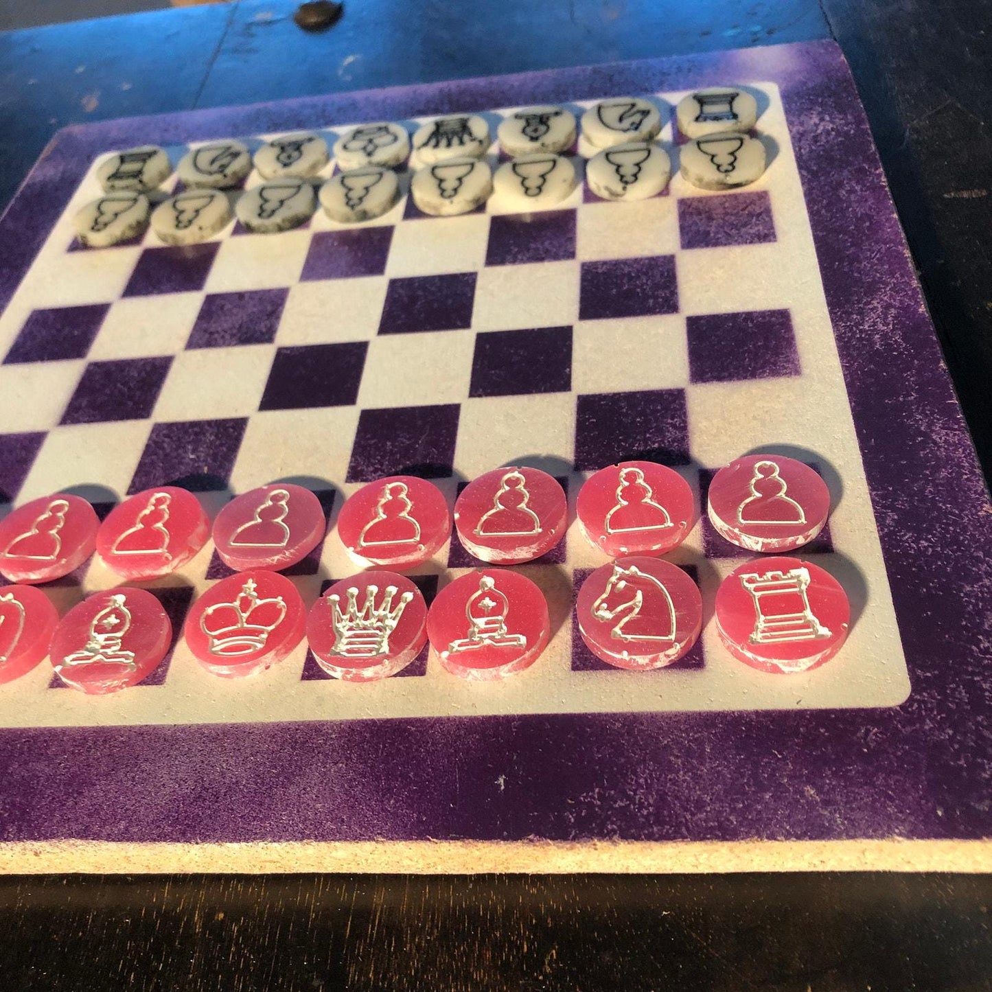 Chess Set - Purple Pink Combo (Resin Pieces)