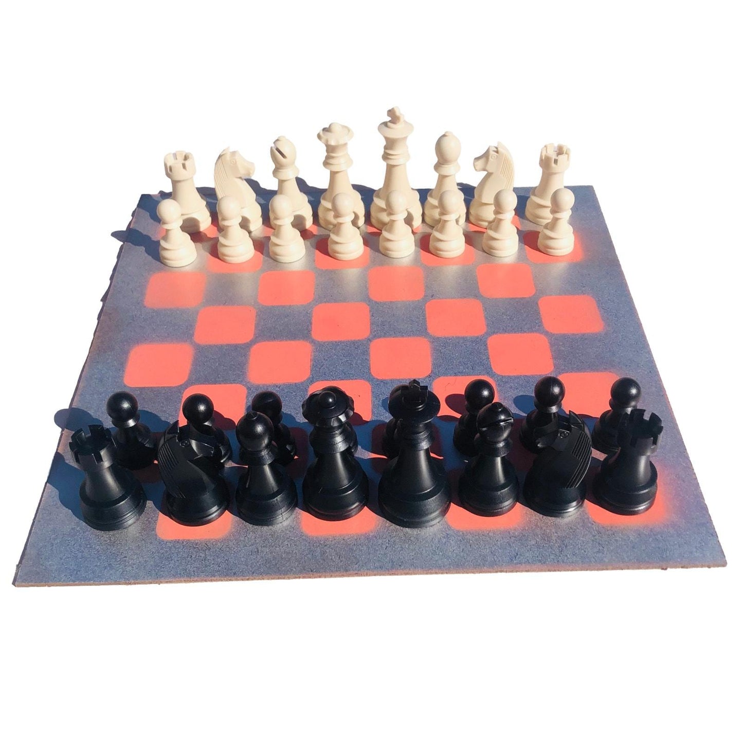 Large Chess Set - Chrome Peach