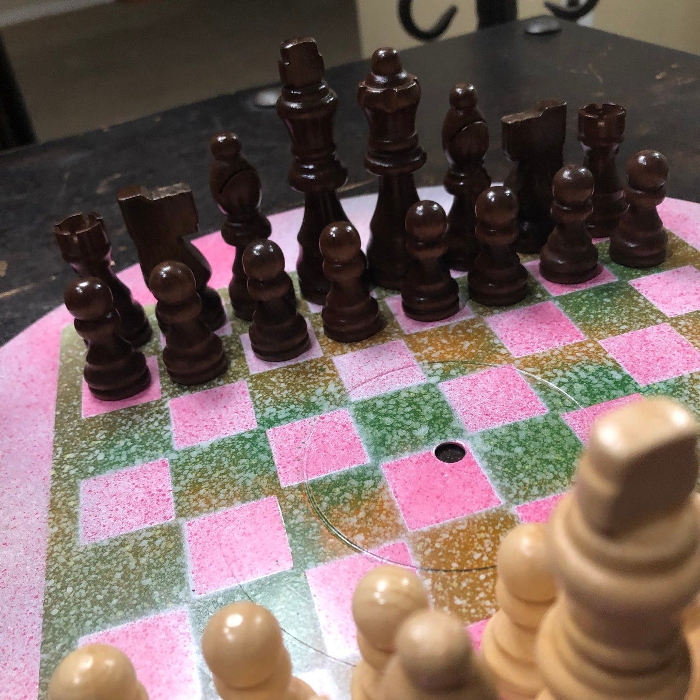 Vinyl Chess Set - Pink Green Mist