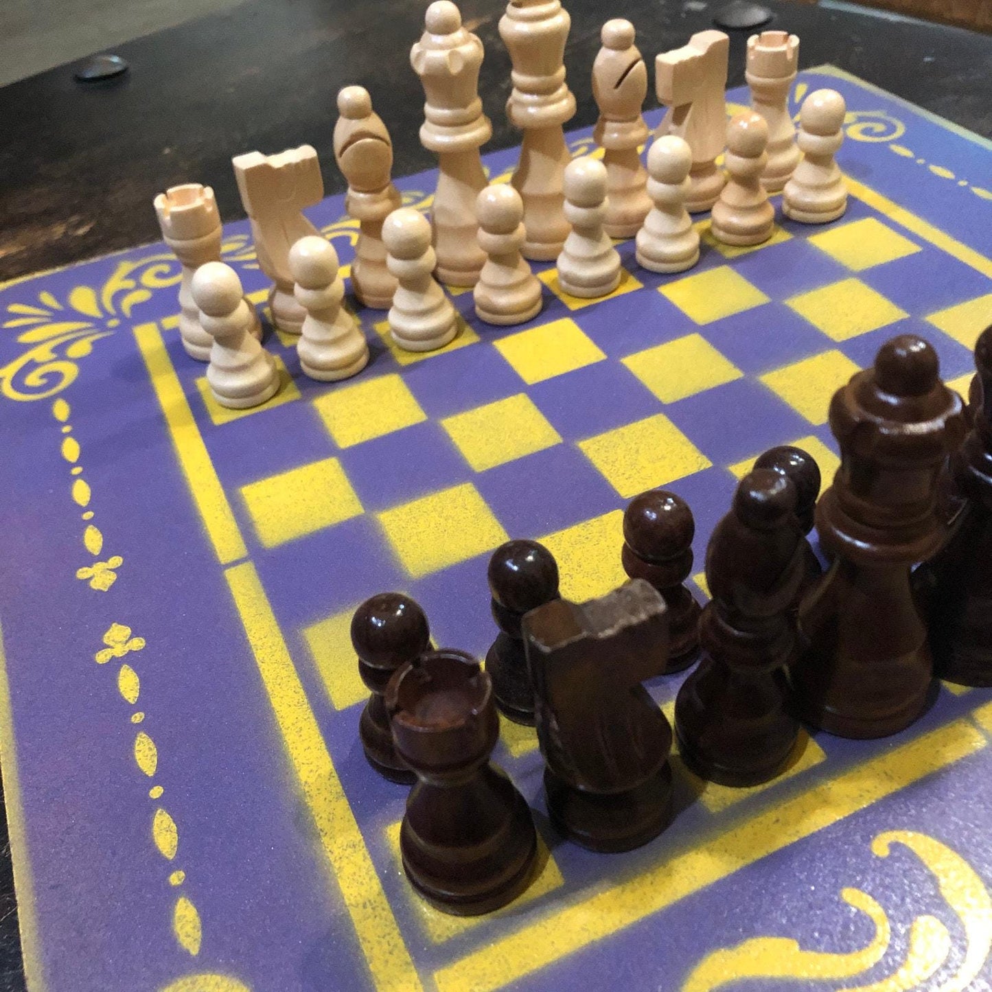 Chess Set - Purple & Yellow