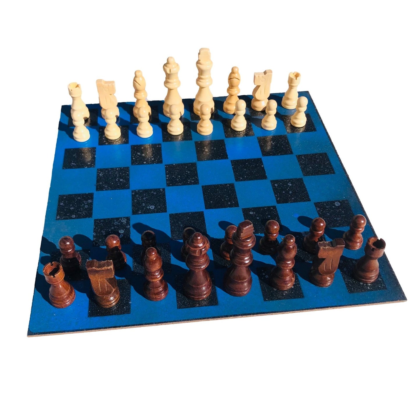 Chess Set - Deep Blue Silver