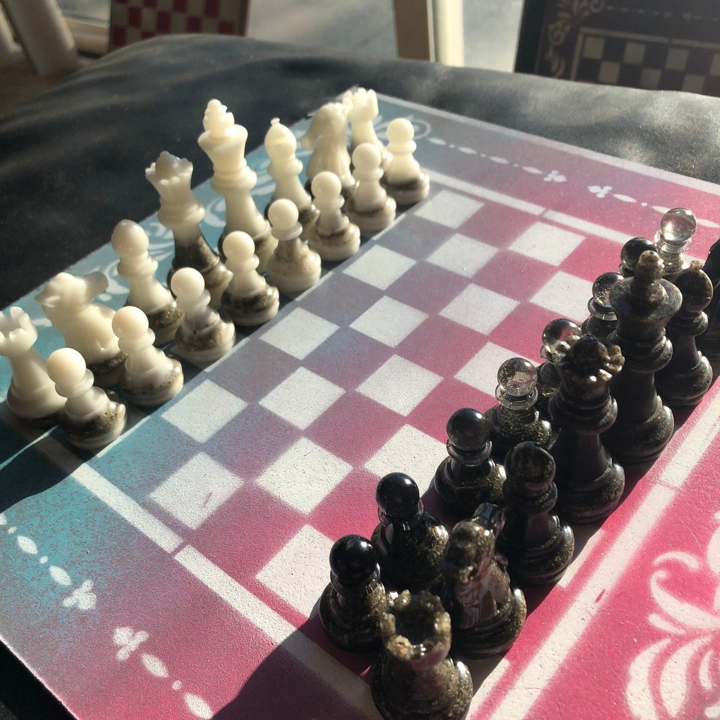 Chess Set - Pink & Blue Royal