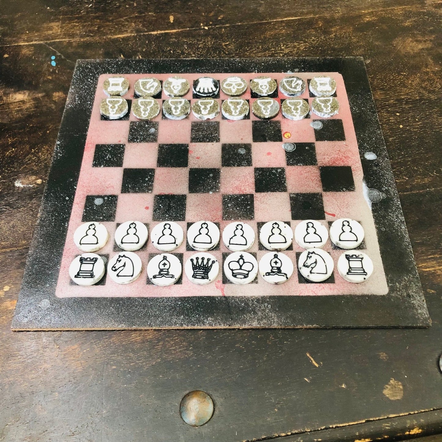 Painted Chess Set - Dirty Rose Gold