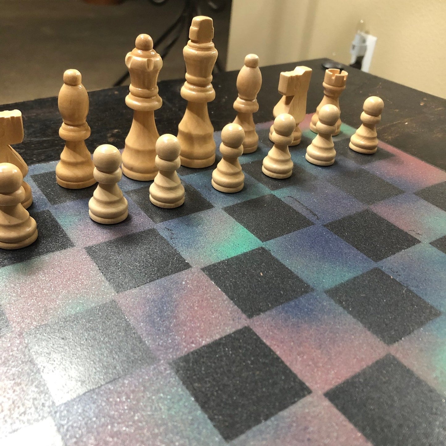 Painted Chess Set - Metallic Color Mix