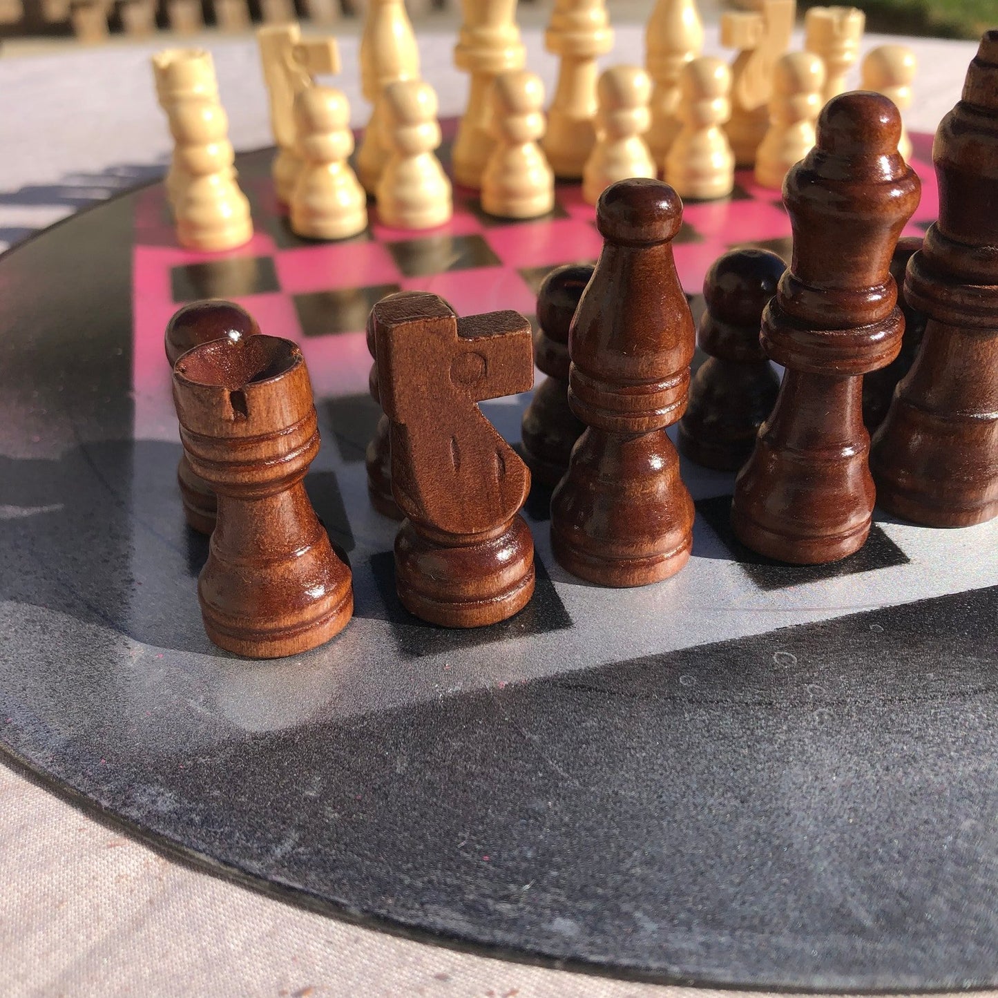 Vinyl Chess Set - Pink Chrome