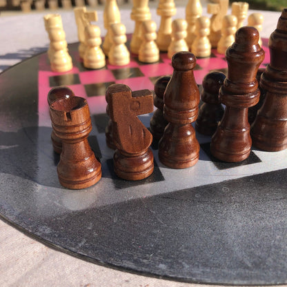 Vinyl Chess Set - Pink Chrome