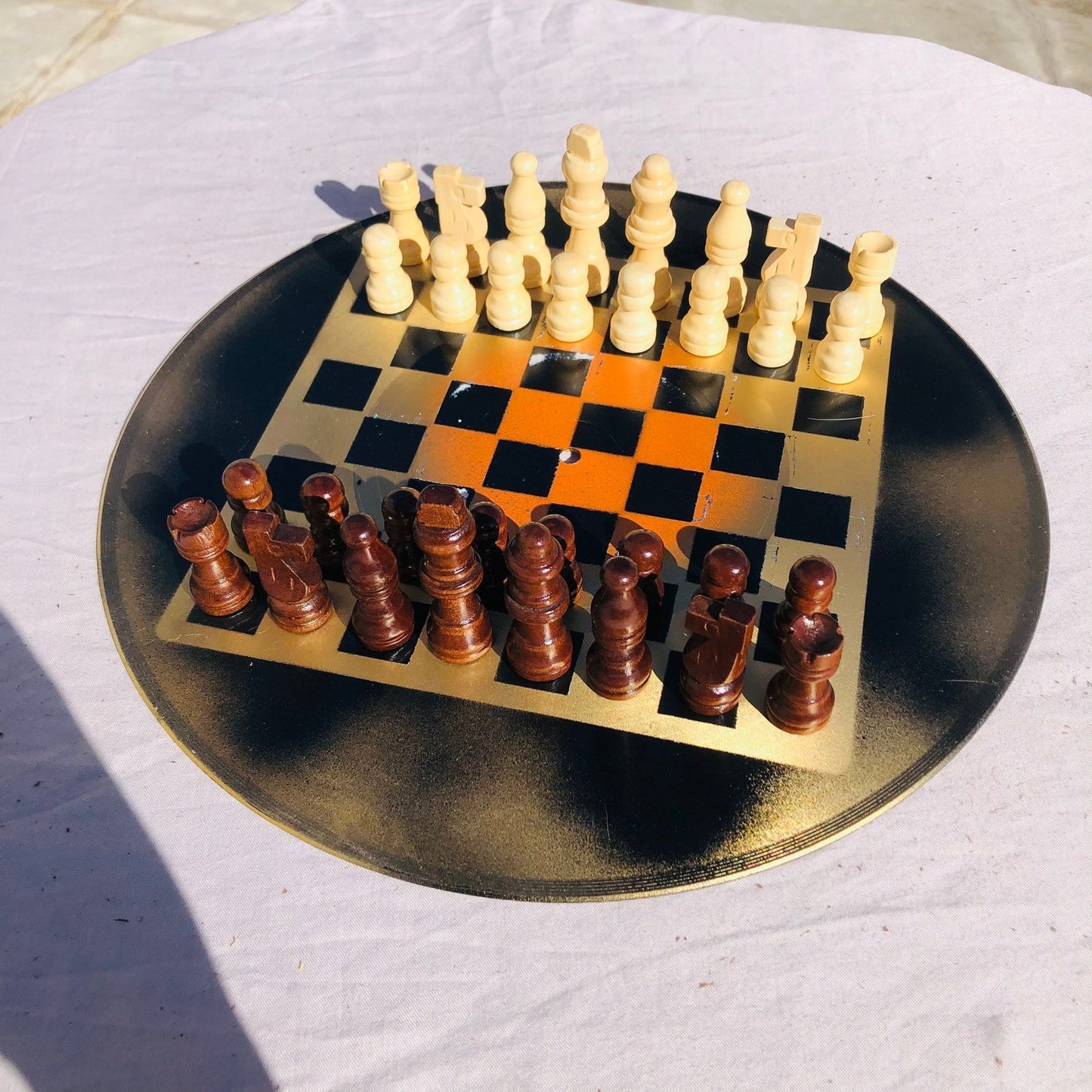 Vinyl Chess Set - Golden Orange