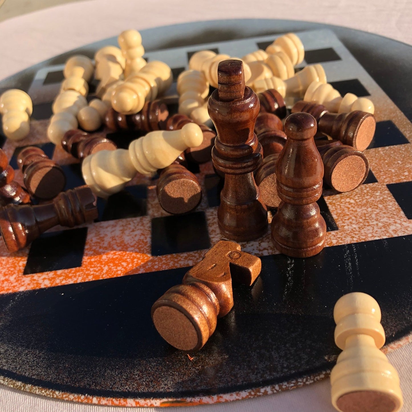 Vinyl Chess Set -  Orange Mist