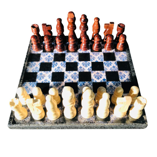 Scrapbook Chess Set - Elegant Blue