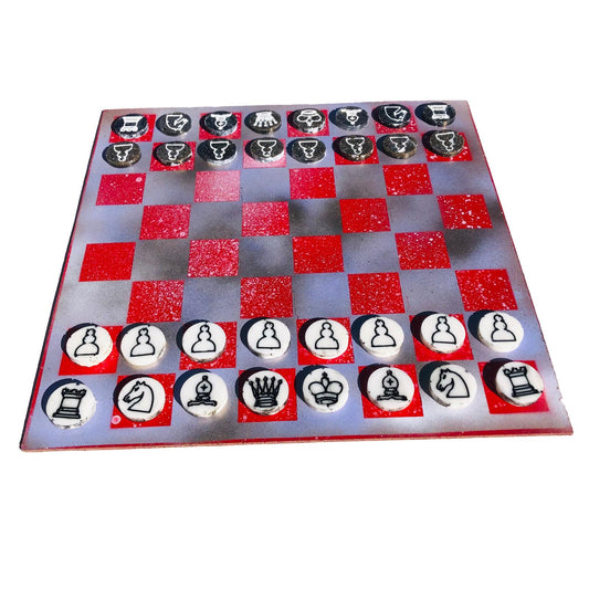 Chess Set - Cloudy Red