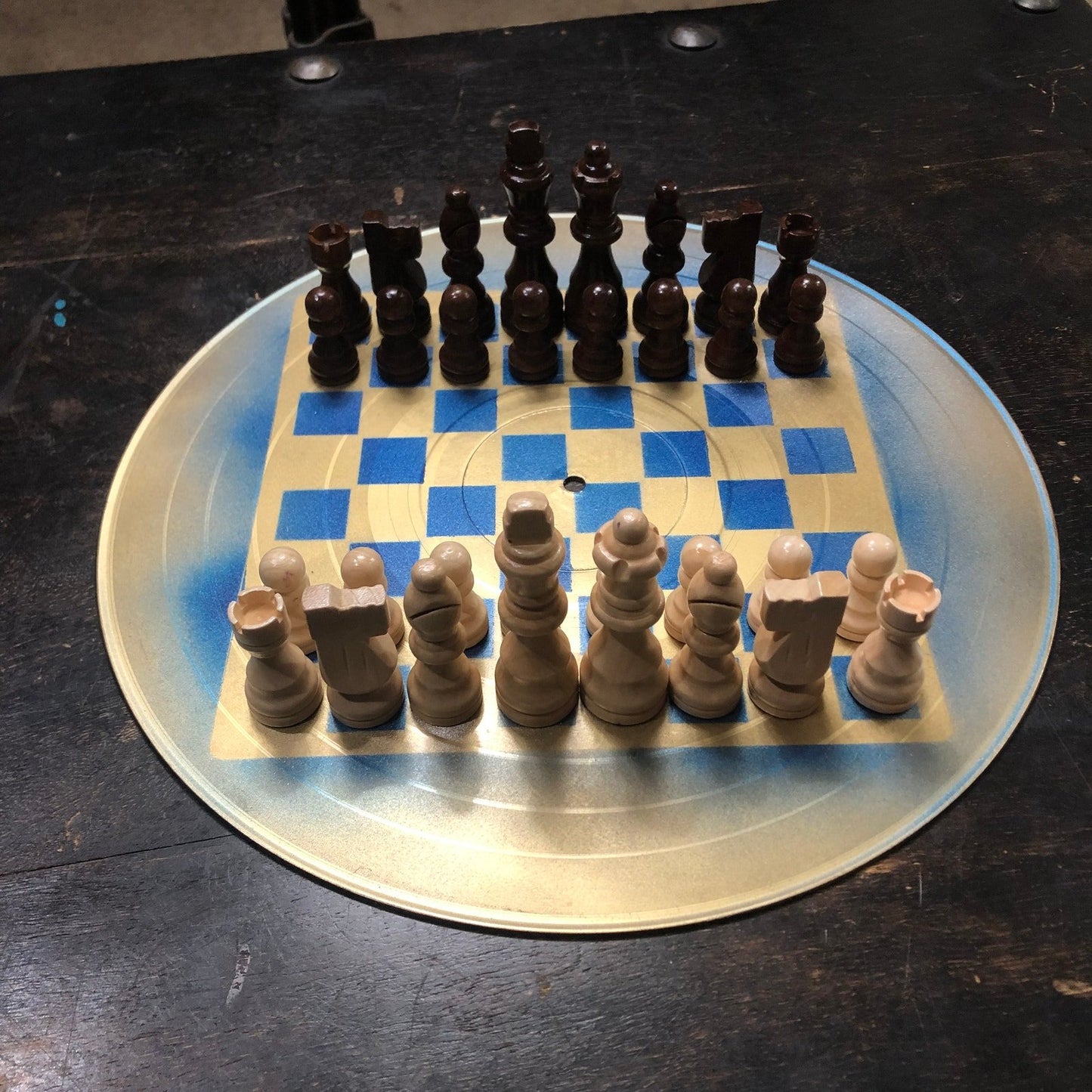 Vinyl Chess Set - Blue & Gold