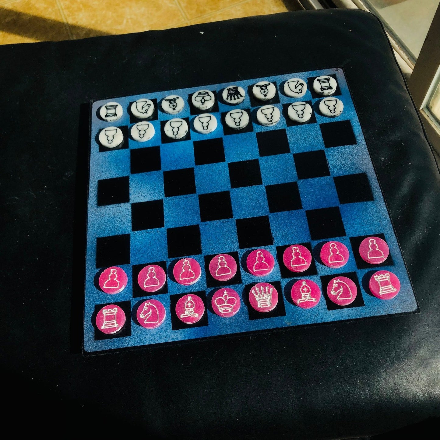 Chess Set - Blue & Pink