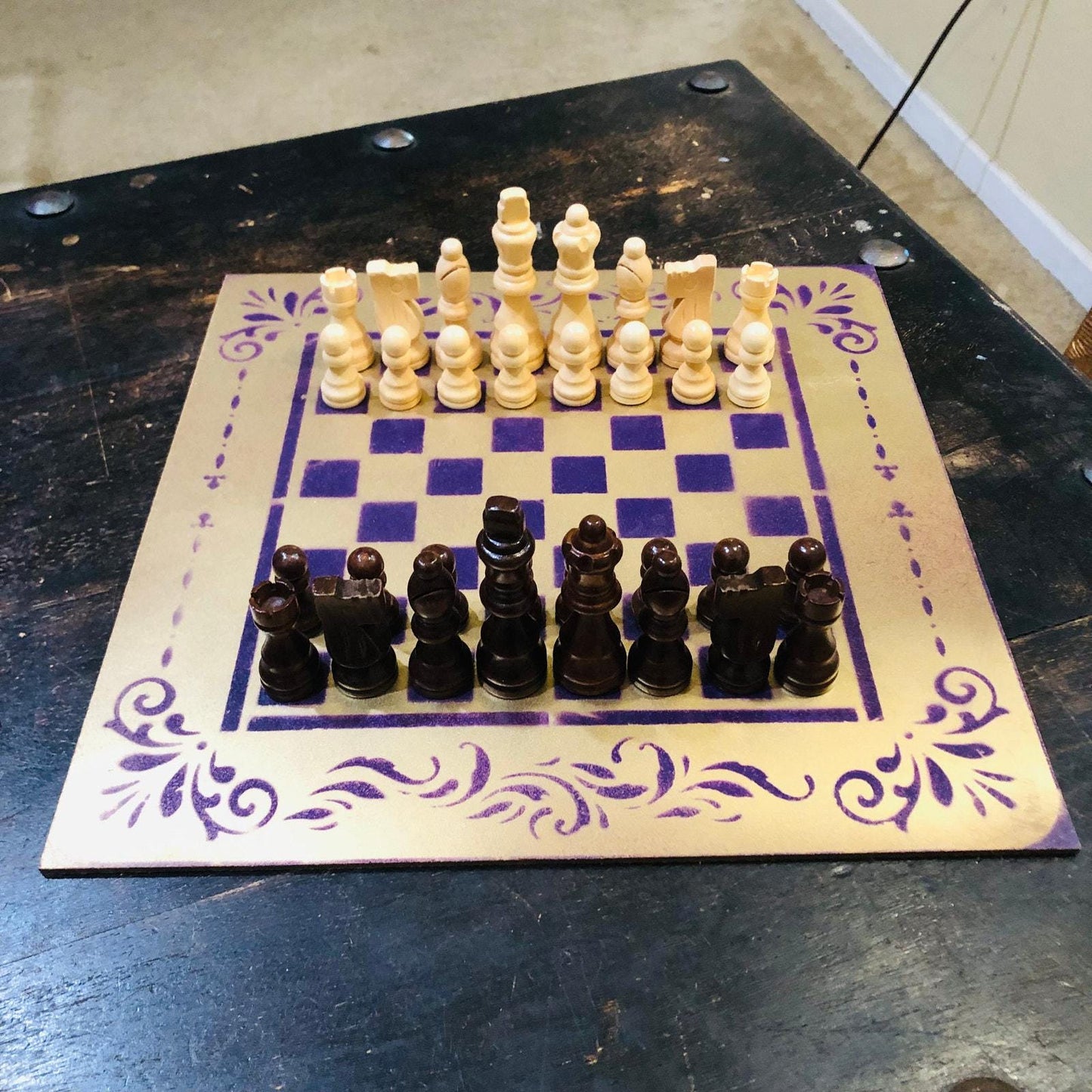 Chess Set - Bland Purple Gold