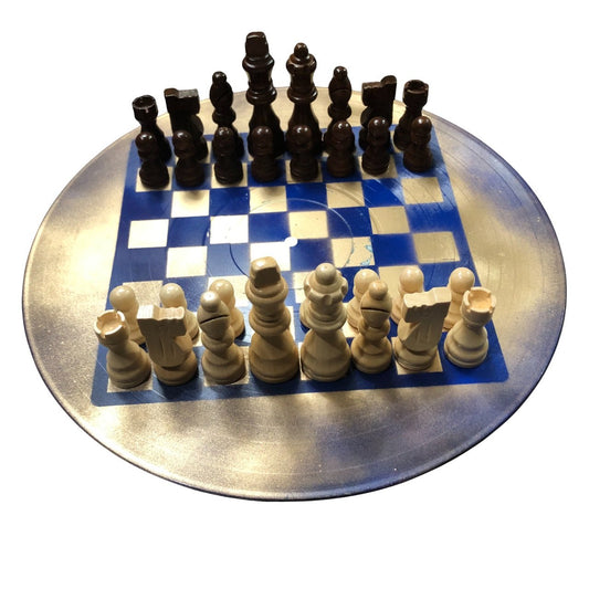 Vinyl Chess Set - Blue & Gold