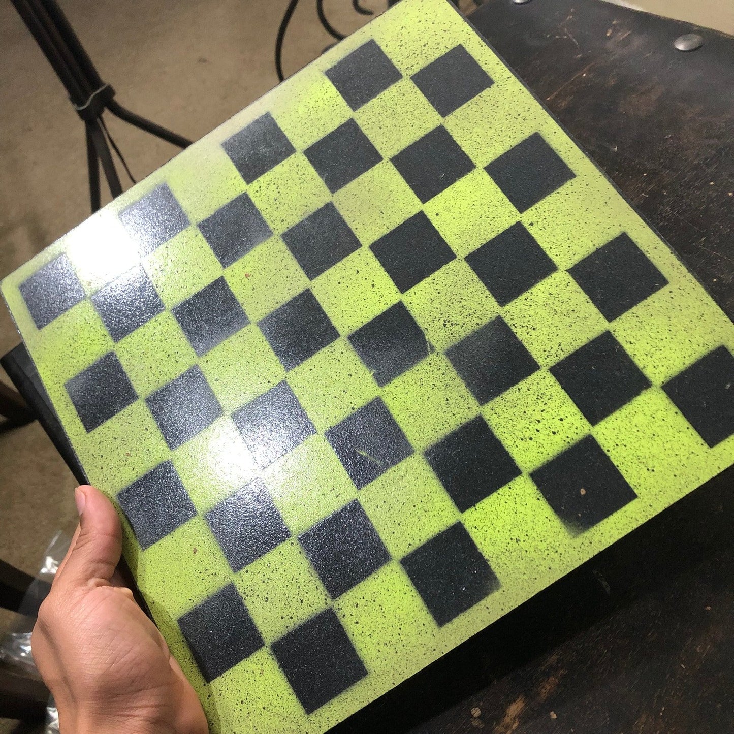 Painted Chess Set - Lime Green