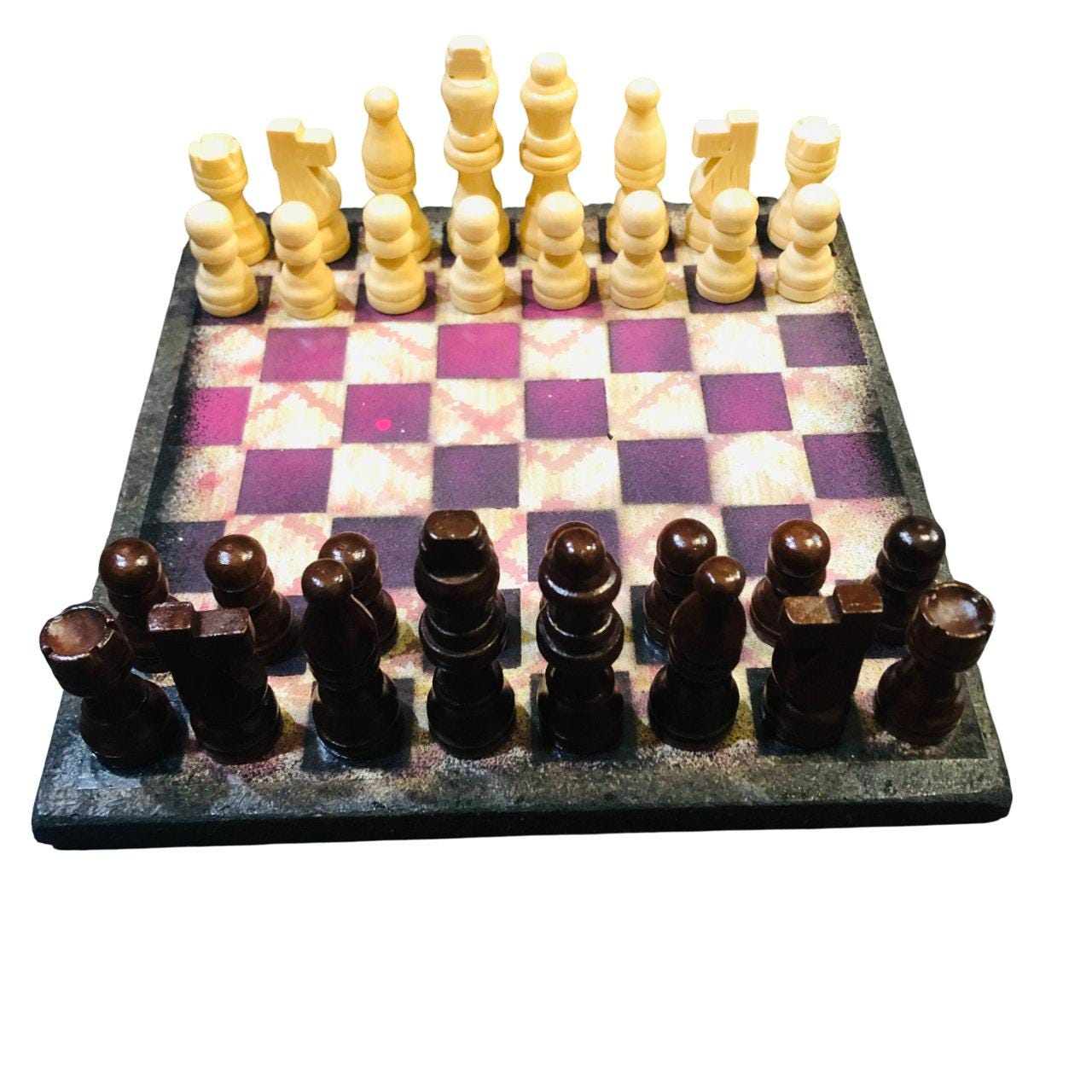 Scrapbook Chess Set - Purple Basket Pattern