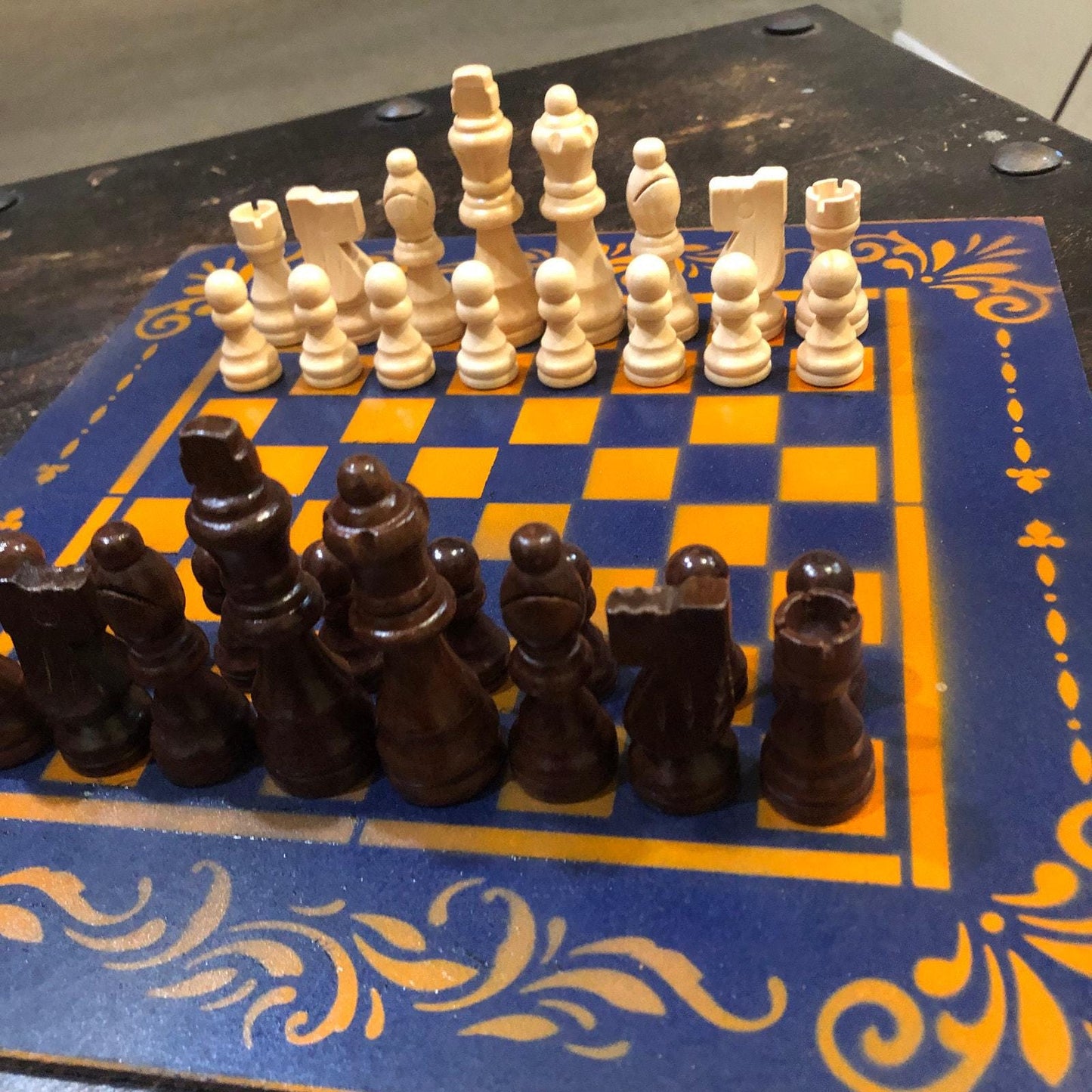 Chess Set - Orange & Blue