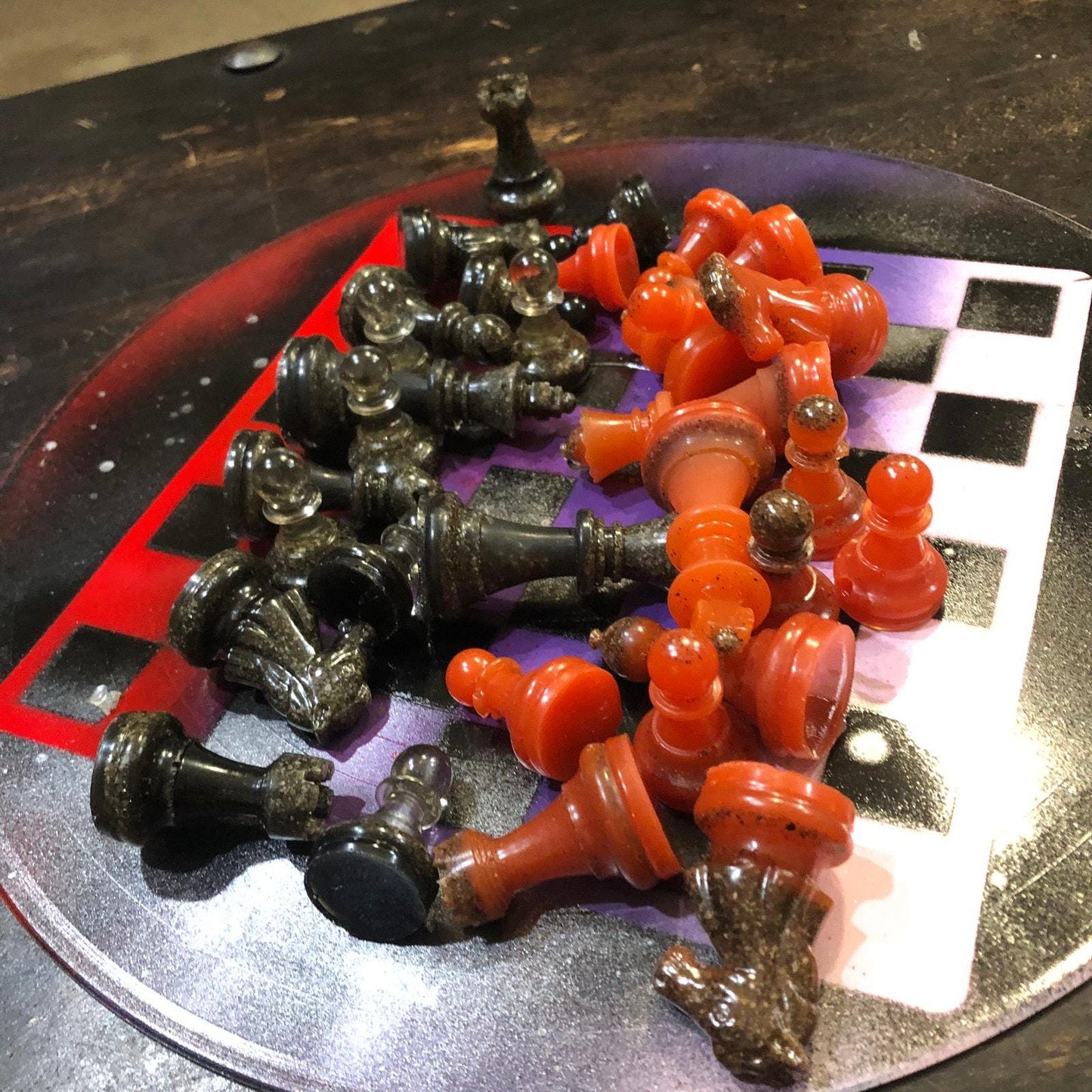 Vinyl Chess Set - Haunted Purple (Resin Pieces)