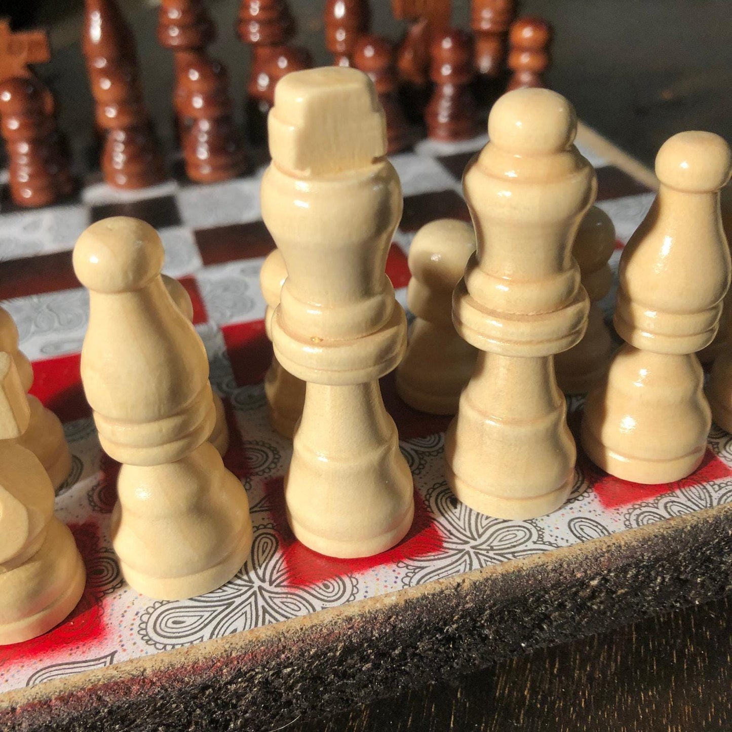 Scrapbook Chess Set - Red & Black