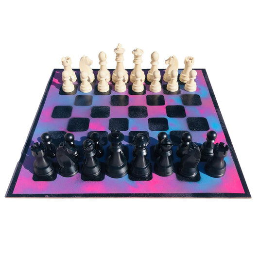 Large Chess Set - Purple Blue Mix