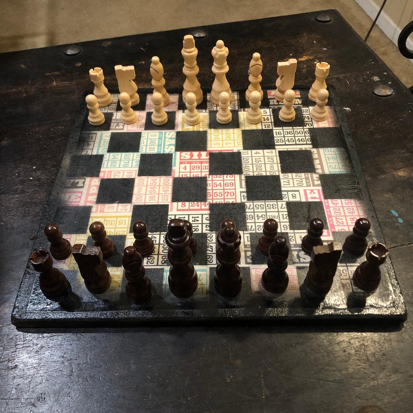 Scrapbook Chess Set - Vintage Numbers