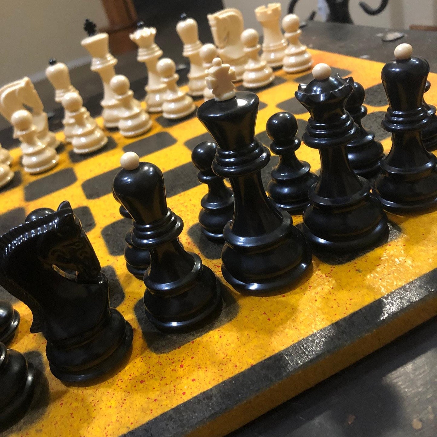 Large Chess Set - Yellow Blood Mist