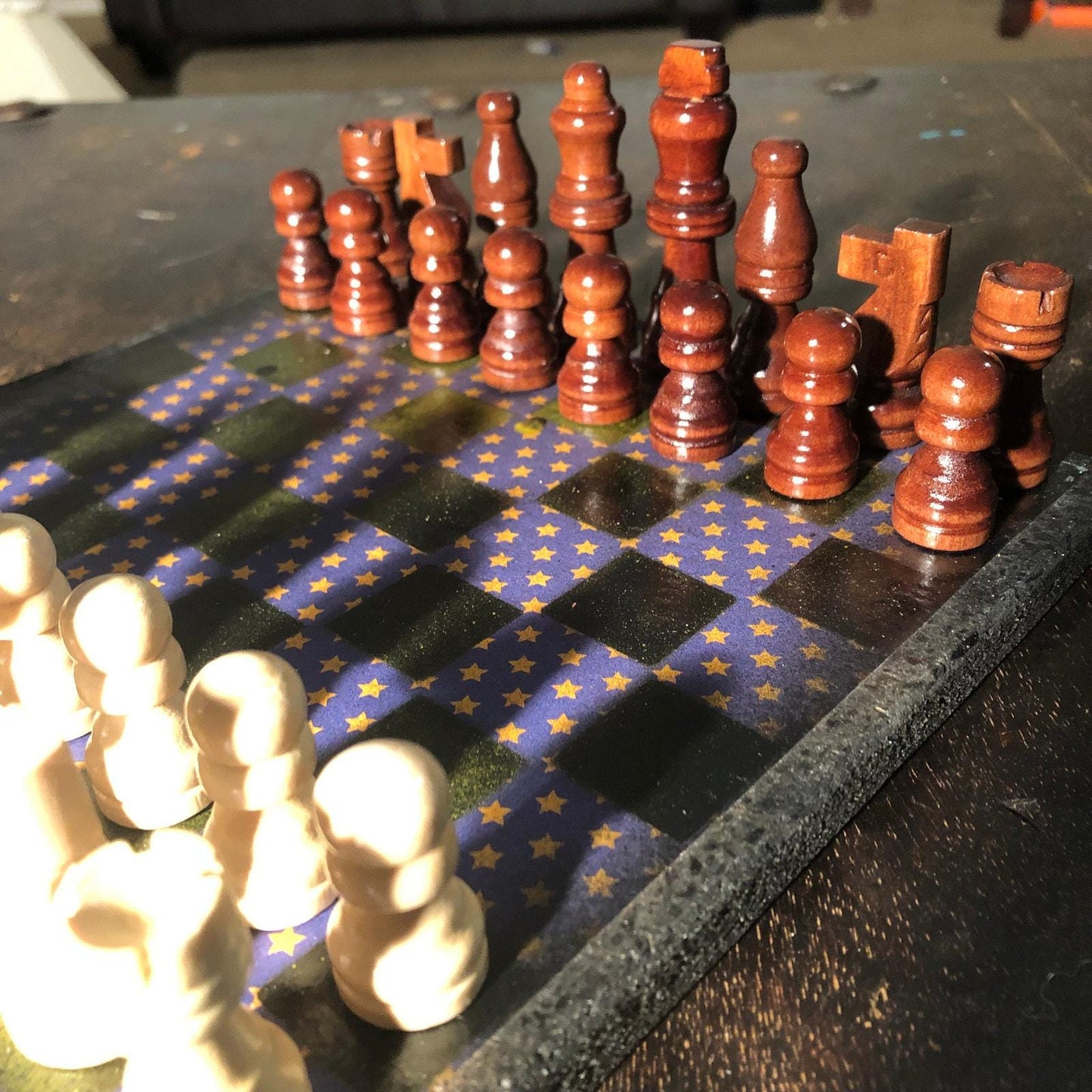 Scrapbook Chess Set - Blue Stars