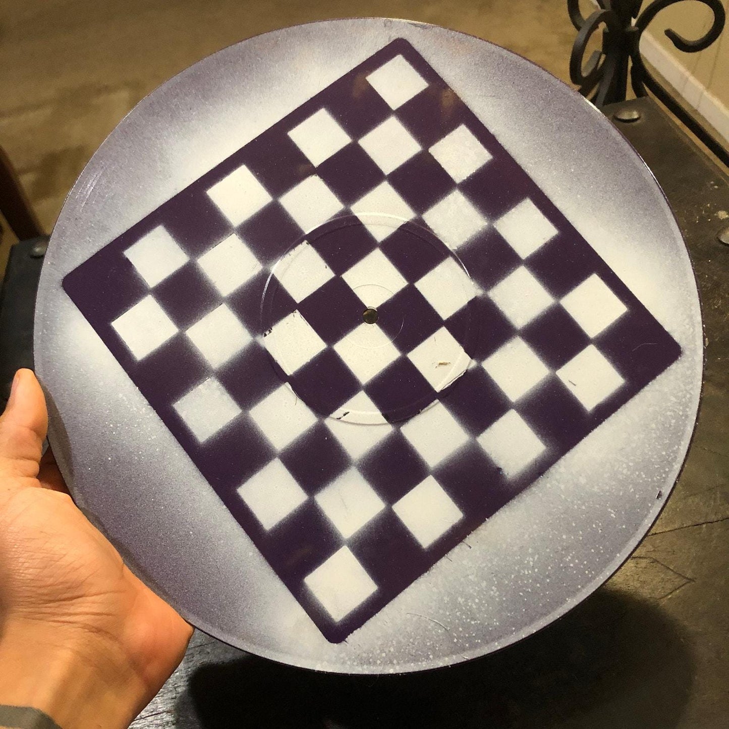 Vinyl Chess Set - Dark Purple & White (Resin Pieces)