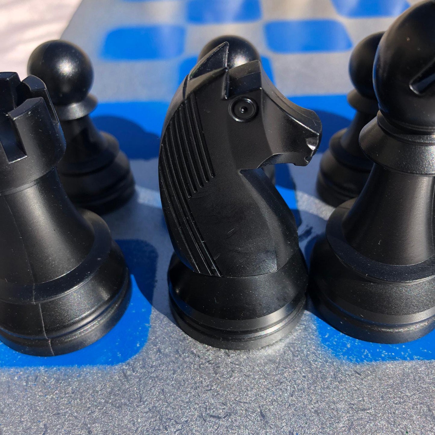 Large Chess Set - Chrome Blue