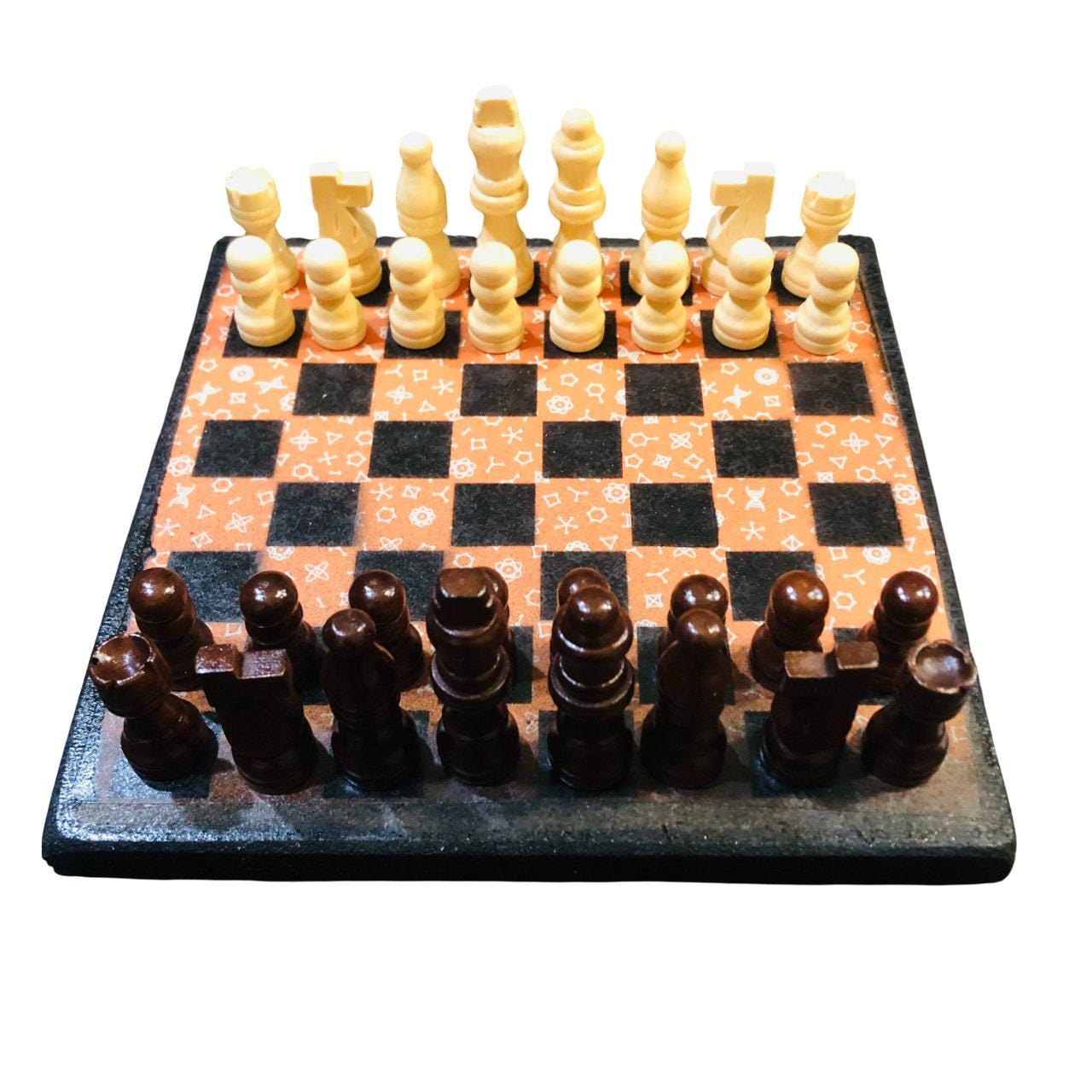 Scrapbook Chess Set - Orange Chemistry