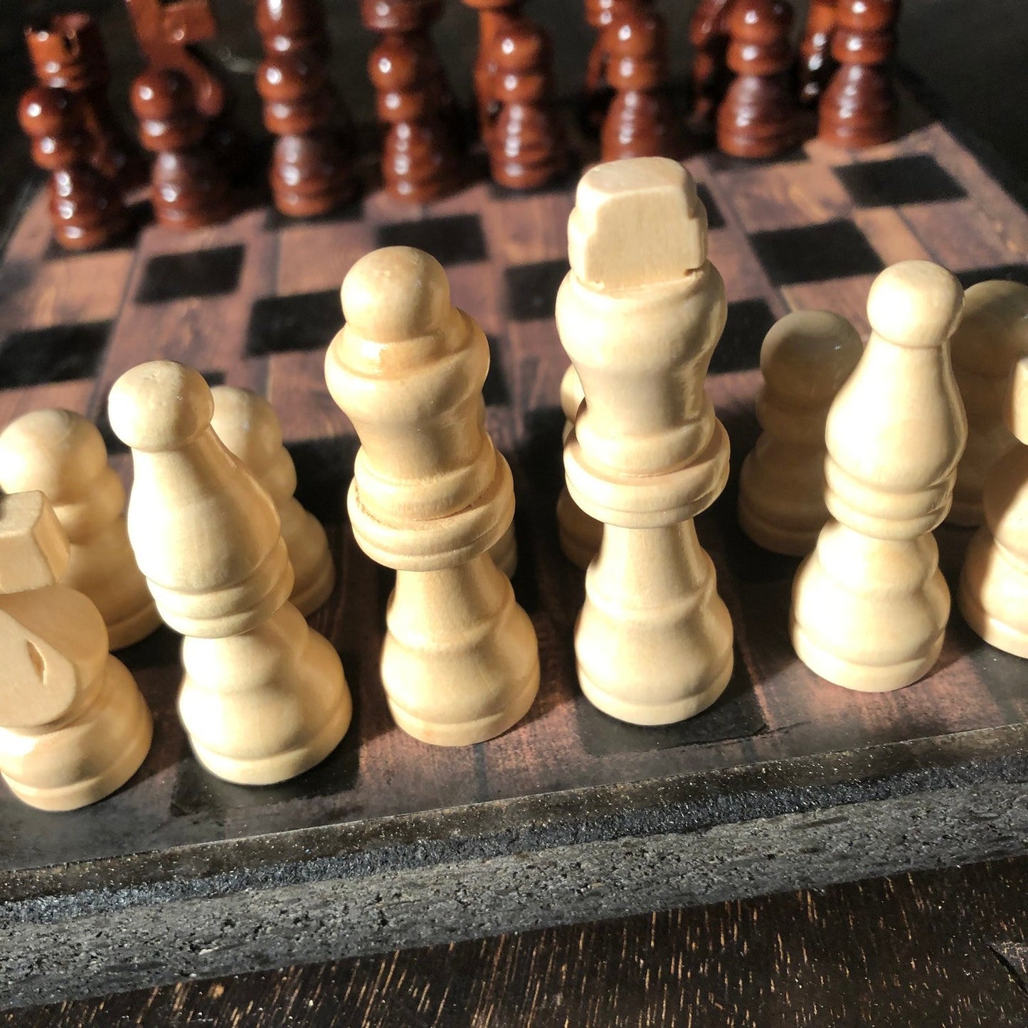 Scrapbook Chess Set - Simplistic Wood