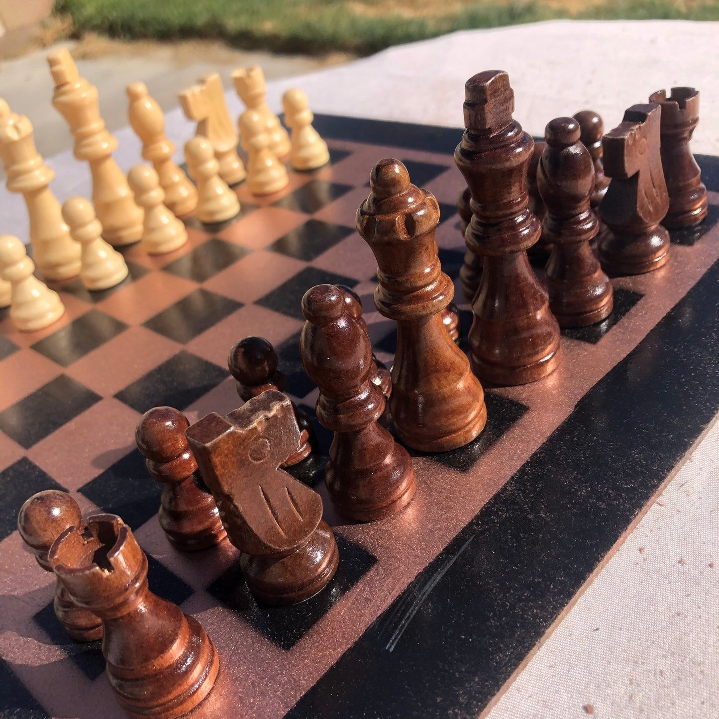 Chess Set - Bronze & Black