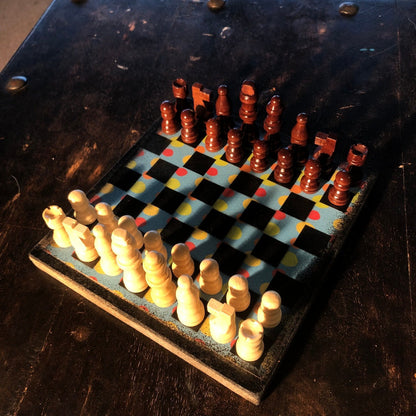 Scrapbook Chess Set - Blue Party Style