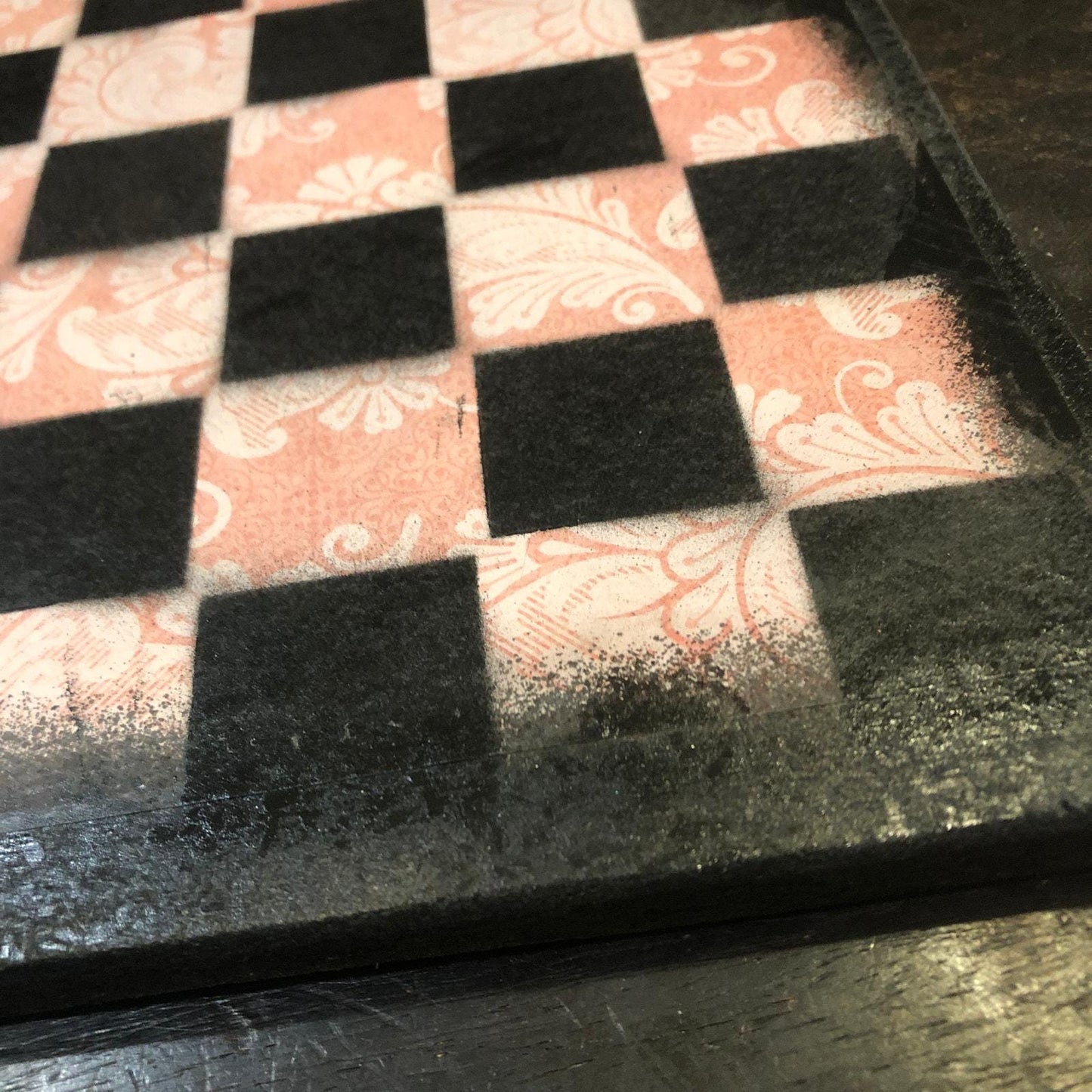 Scrapbook Chess Set - Peach Pink Pattern