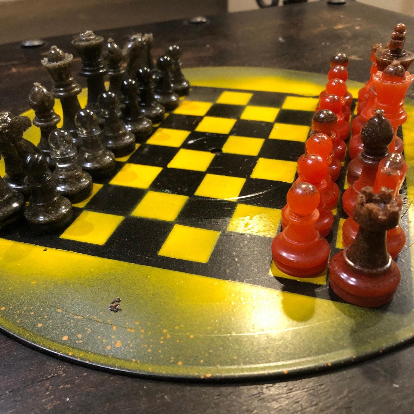 Vinyl Chess Set - Super Yellow (Resin Pieces)