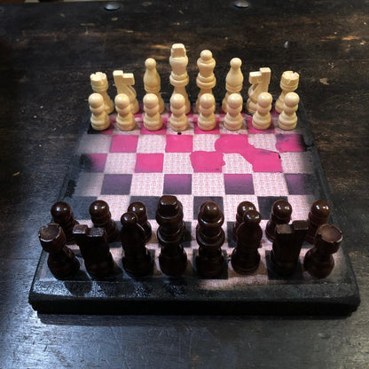Scrapbook Chess Set - Hot Pink & Black