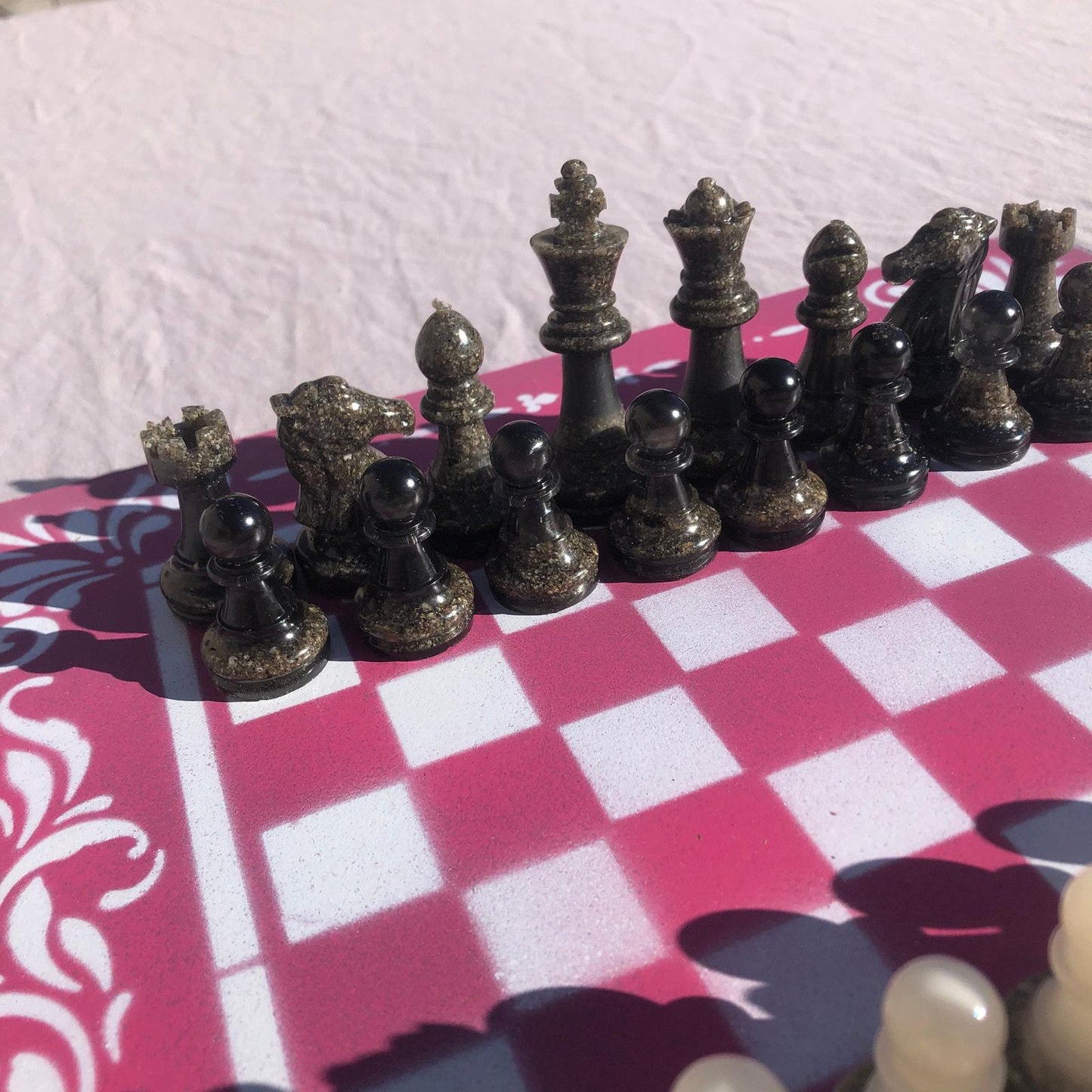 Chess Set - Pink & White