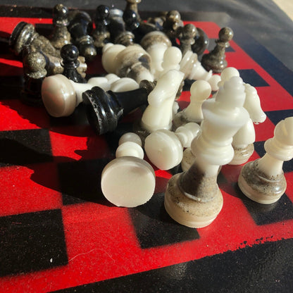 Chess Set - Red & Black
