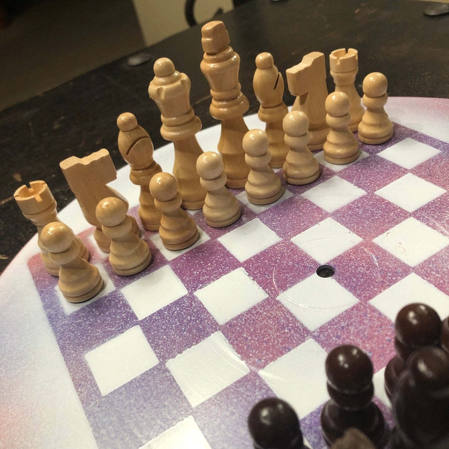 Vinyl Chess Set - Bright Purple